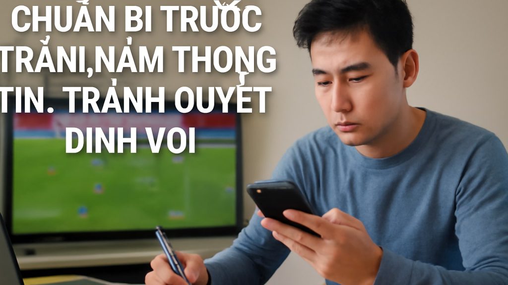 Chuẩn bị trước trận: nắm thông tin, tránh quyết định vội Minh họa: Chuẩn bị trước trận: nắm thông tin, tránh quyết định vội
